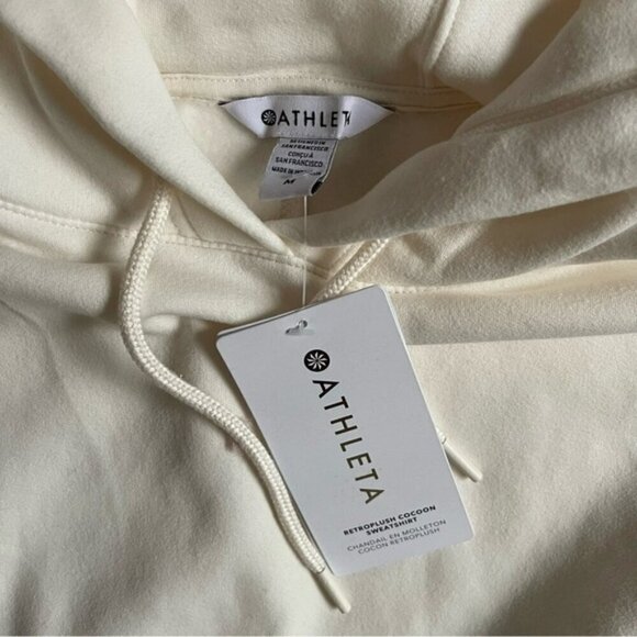 NEW Athleta Ivory Retroplush Sweatshirt US M - Picture 5 of 8